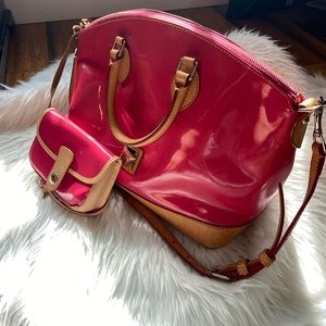 Dooney and Bourke Hot pink tote bag with wallet